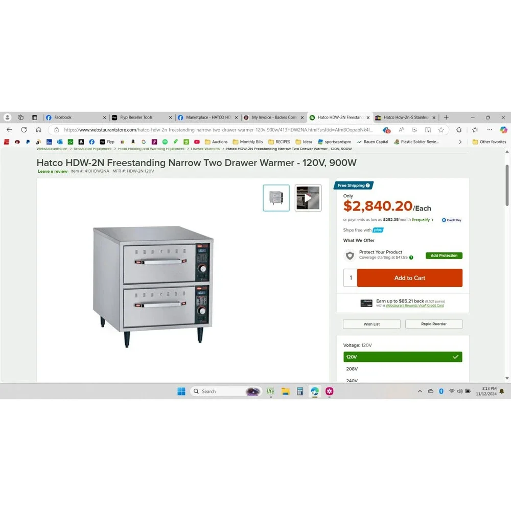 HATCO HDW-2N-S Stainless Steel Portable Electric 2 Drawer Food Warmer TESTED